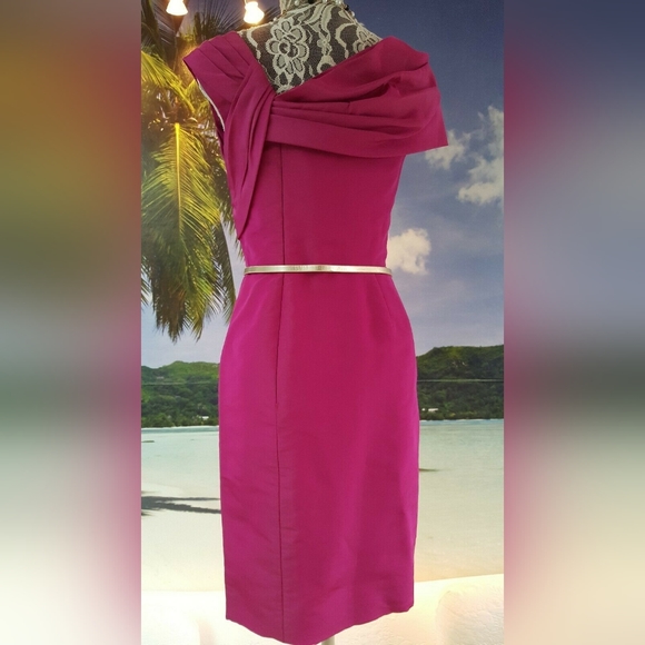 *$3000 OSCAR DE LA RENTA STUNNING RUNWAY PINK SILK DRESS GOWN US 6 - Picture 2 of 13